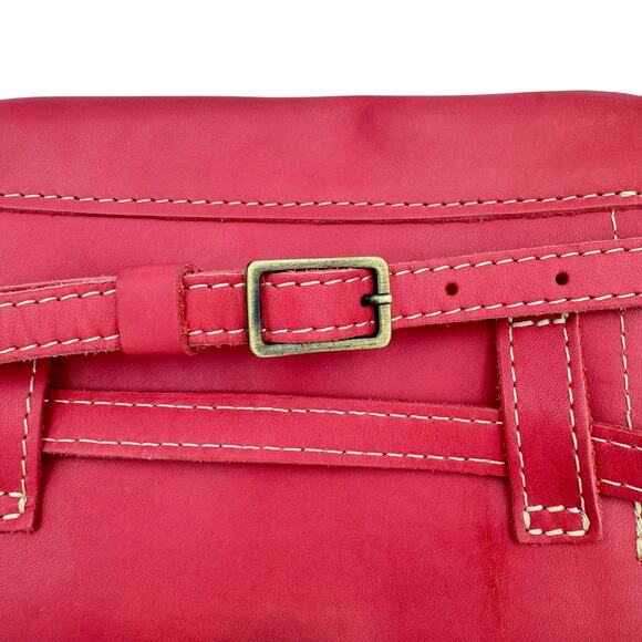 Portland Leather Basic Waist Belt Bag Adjustable Buckle Magnetic Coral Pink - Picture 10 of 12